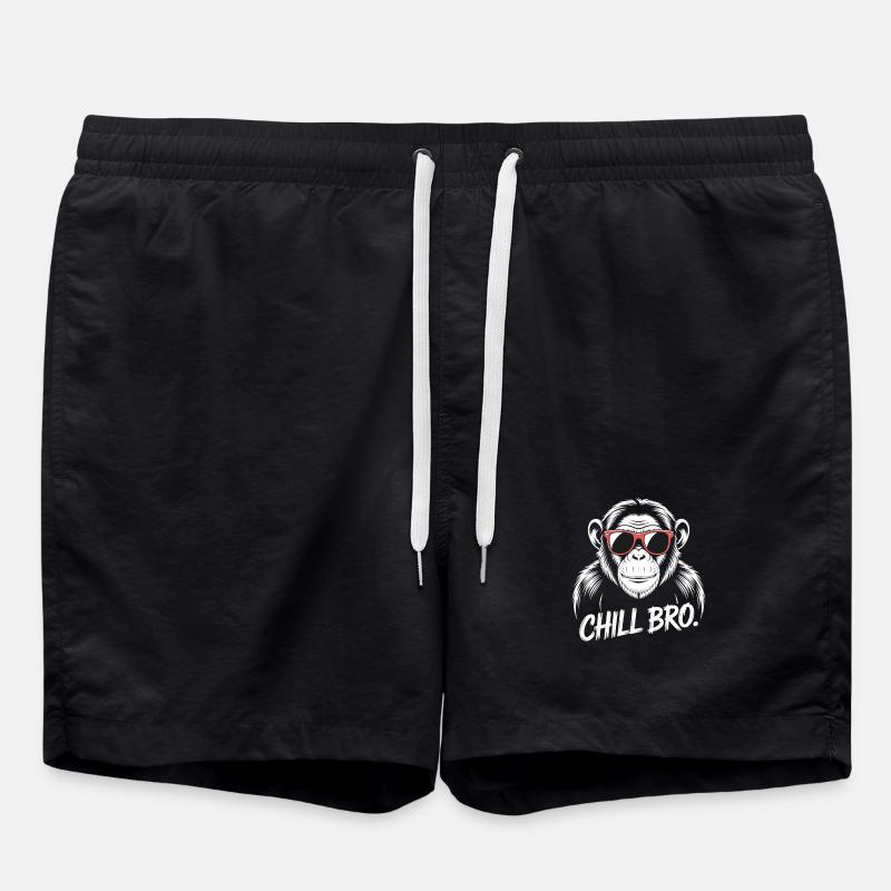 Chill Bro Affe Mit Sonnenbrille - Badeshorts - Schwarz