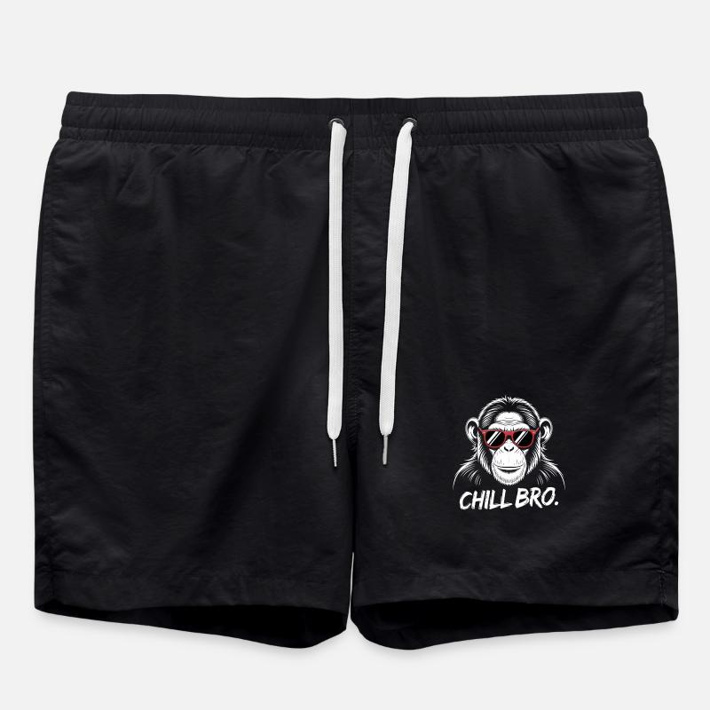 Chill Bro Affe Mit Sonnenbrille - Badeshorts - Schwarz