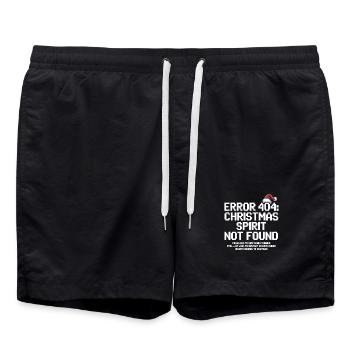 Erreur 404 Noël - Noël Nerd drôle - Short de bain - noir - Devant - AI Model Male 185 light (185cm)