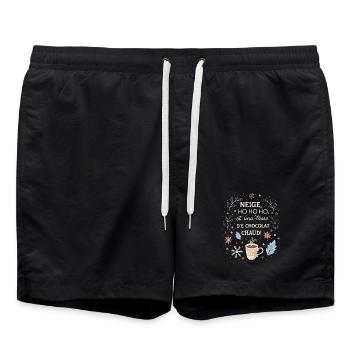Neige Ho Ho Ho et Chocolat Chaud - Short de bain - noir - Devant - AI Model Male 185 light (185cm)