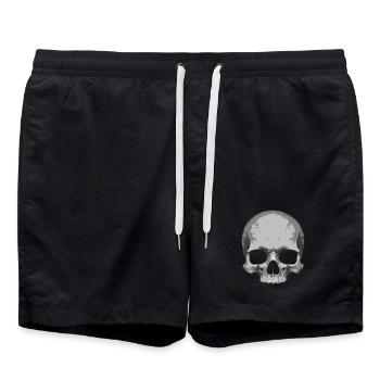Totenschädel Illustration - Badeshorts - Schwarz - Vorne - AI Model Male 185 light (185cm)