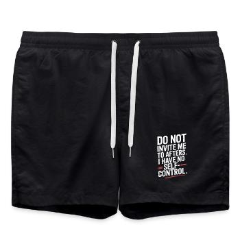 Do Not Invite Me To Afters Afterhour Club Feiern - Badeshorts - Schwarz - Vorne - AI Model Male 185 light (185cm)
