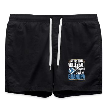 Volleyball Grandpa - Favorite Player Design - Swim Trunks - black - Front - AI Model Male 185 light (185cm)