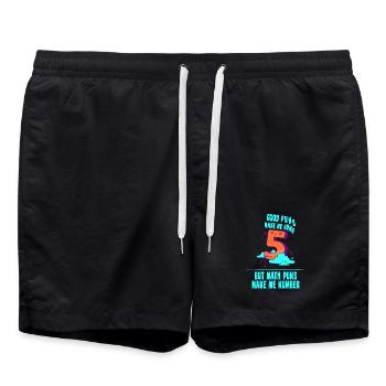 Math Teacher Geometry School Mathematics - Swim Trunks - black - Front - AI Model Male 185 light (185cm)