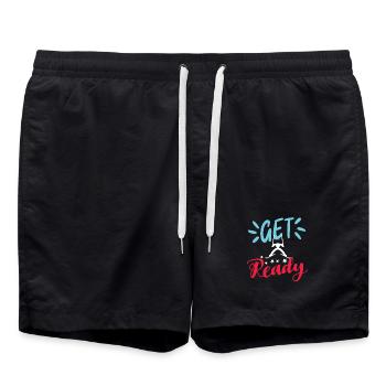 Bereit zum Skifahren  - Badeshorts - Schwarz - Vorne - AI Model Male 185 light (185cm)