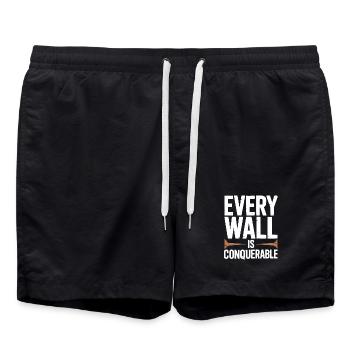 Rock Climbing Mountain Climb Carabiner Bouldering - Swim Trunks - black - Front - AI Model Male 185 light (185cm)