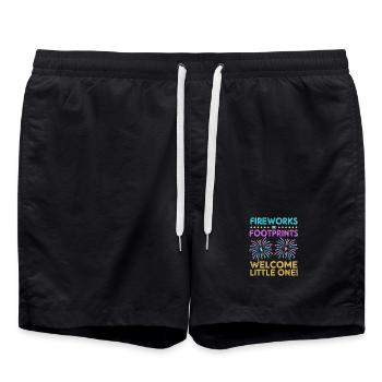 Gender Reveal Neues Jahr - Badeshorts - Schwarz - Vorne - AI Model Male 185 light (185cm)