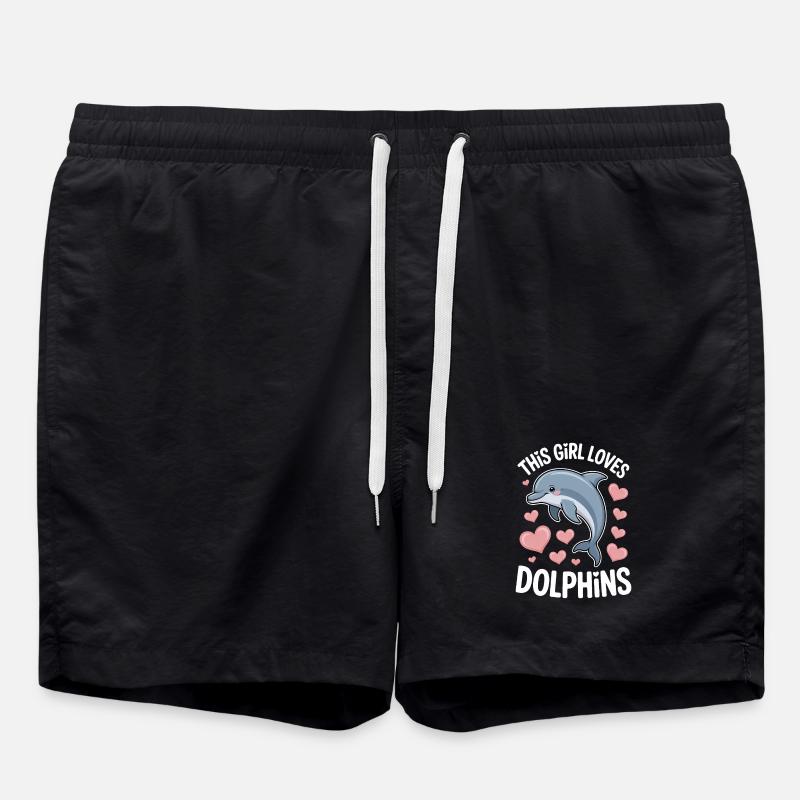 Delfin Spruch Mädchen Lustiges Delfin Geschenk - Badeshorts - Schwarz