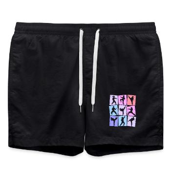 Taekwondo Karaté Arts Martiaux Femmes Enfants Filles - Short de bain - noir - Devant - AI Model Male 185 light (185cm)