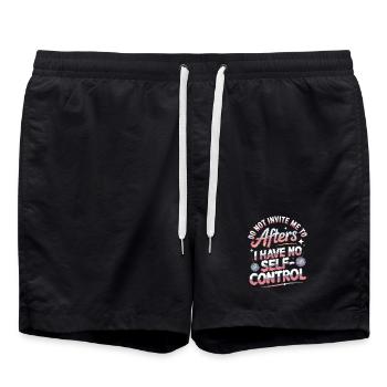 Do Not Invite Me To Afters Afterhour Club Feiern - Badeshorts - Schwarz - Vorne - AI Model Male 185 light (185cm)
