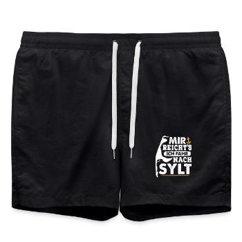Vacances à la mer du Nord J’EN AI ASSEZ D’ALLER À SYLT Drôle - Short de bain - noir - Devant - AI Model Male 185 light (185cm)
