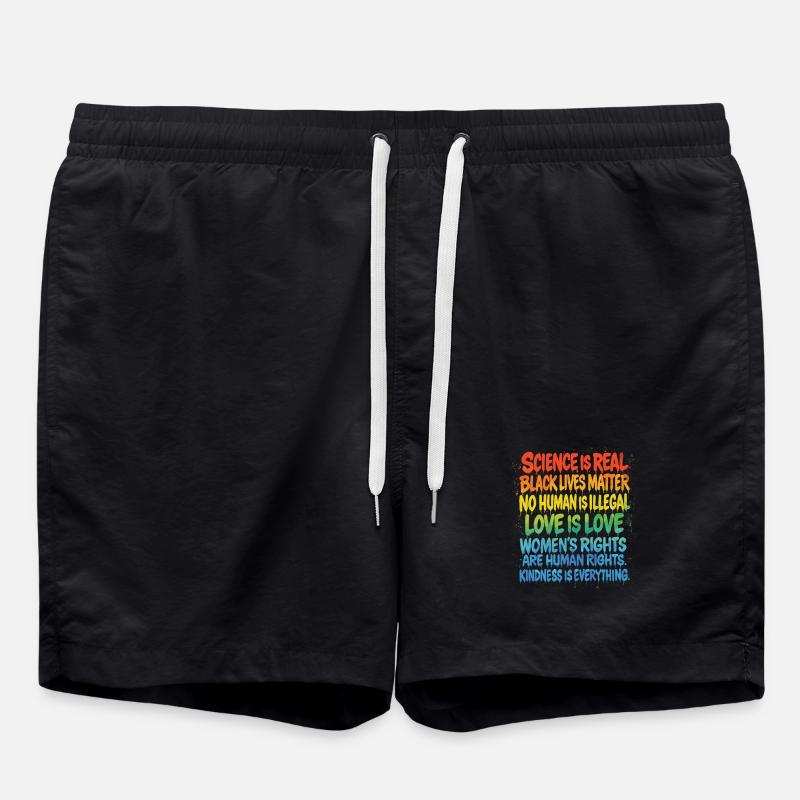 Rainbow Statement – Human Rights Pride - Swim Trunks - black