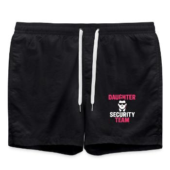 Daughter Security Team Father Protection - Swim Trunks - black - Front - AI Model Male 185 light (185cm)