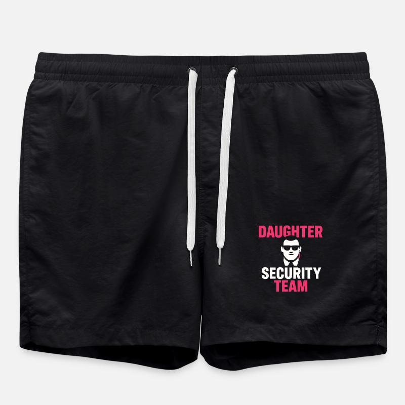 Daughter Security Team Father Protection - Swim Trunks - black