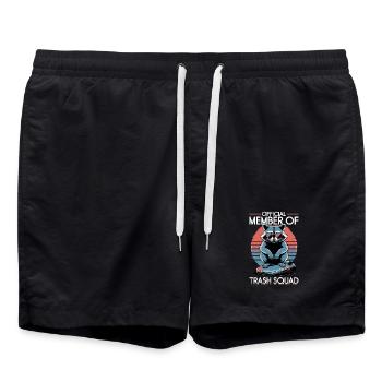 Funny Raccoon - Swim Trunks - black - Front - AI Model Male 185 light (185cm)