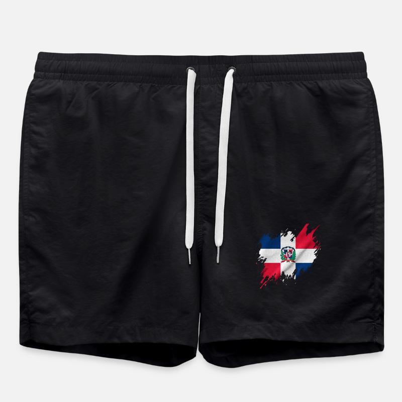Drapeau dominicain, style déchiré - Short de bain - noir