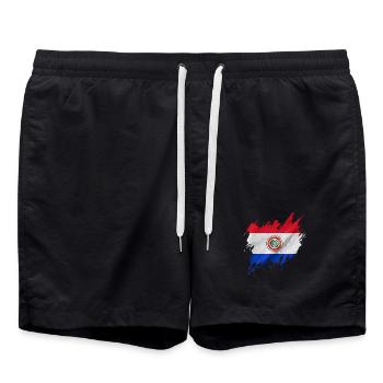 Drapeau du Paraguay, style déchiré - Short de bain - noir - Devant - AI Model Male 185 light (185cm)