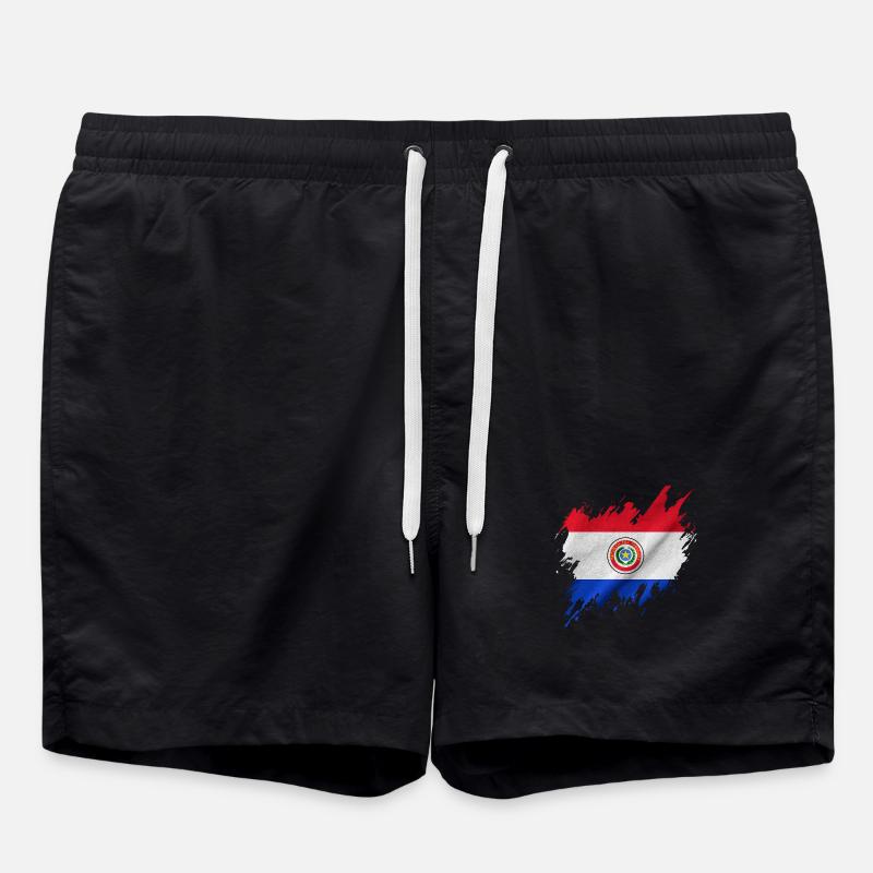 Drapeau du Paraguay, style déchiré - Short de bain - noir