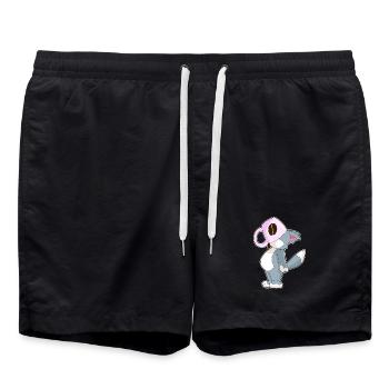 Katze Kaffee Tasse - Badeshorts - Schwarz - Vorne - AI Model Male 185 light (185cm)