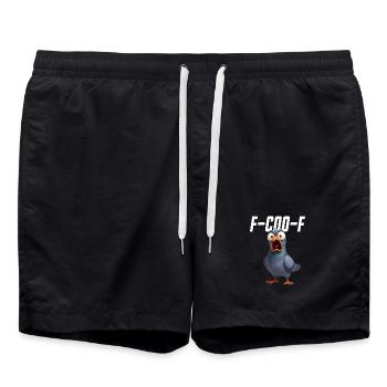 F-Coo-F Pigeon Funny Pigeon FCOOF F Coo ?? F - Swim Trunks - black - Front - AI Model Male 185 light (185cm)