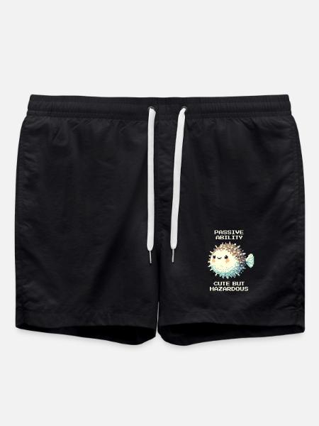 Passiv: süß, doch gefährlich | Kugelfisch - Swim Trunks - black