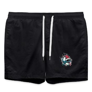 Whale Christmas Funny - Swim Trunks - black - Front - AI Model Male 185 light (185cm)