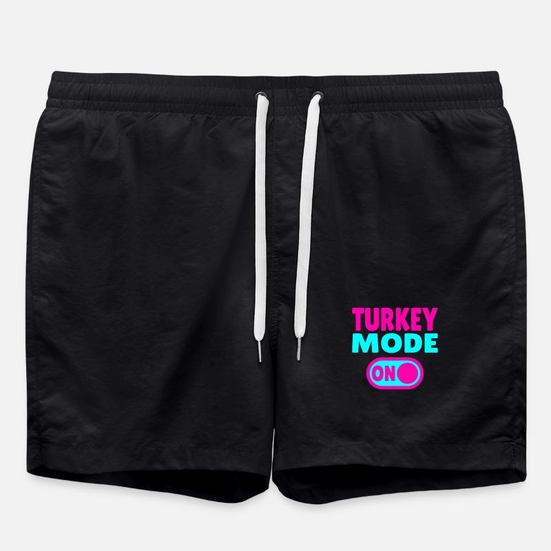 Turkey Mode ON - Swim Trunks - black