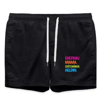 Ehefrau Mama Schützenkönigin Lustiger Schützenfest - Badeshorts - Schwarz - Vorne - AI Model Male 185 light (185cm)