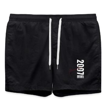21. Geburtstag Original November Jahrgang 2007 - Badeshorts - Schwarz - Vorne - AI Model Male 185 light (185cm)