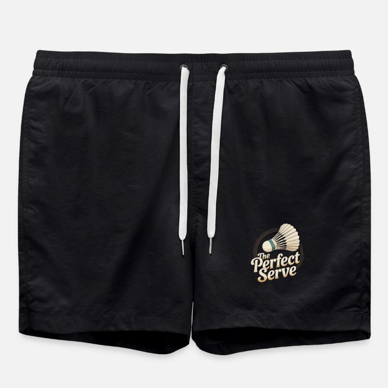 Retro Badminton - Swim Trunks - black
