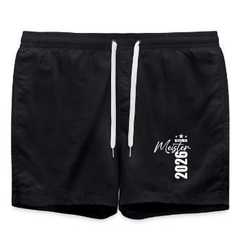 Master réussi en 2026 - examen - réussite - Short de bain - noir - Devant - AI Model Male 185 light (185cm)