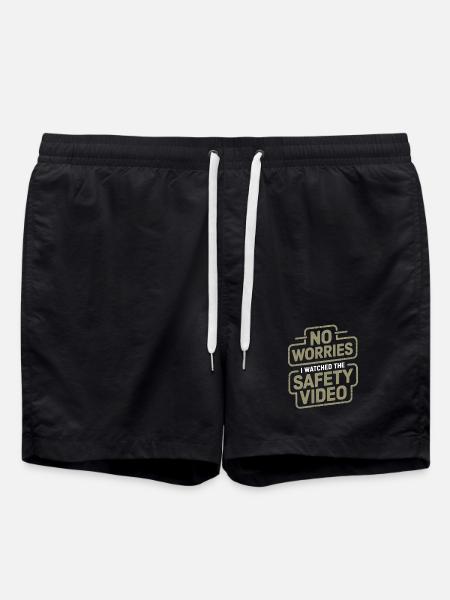 No Worries Safety Video Meme - Swim Trunks - black