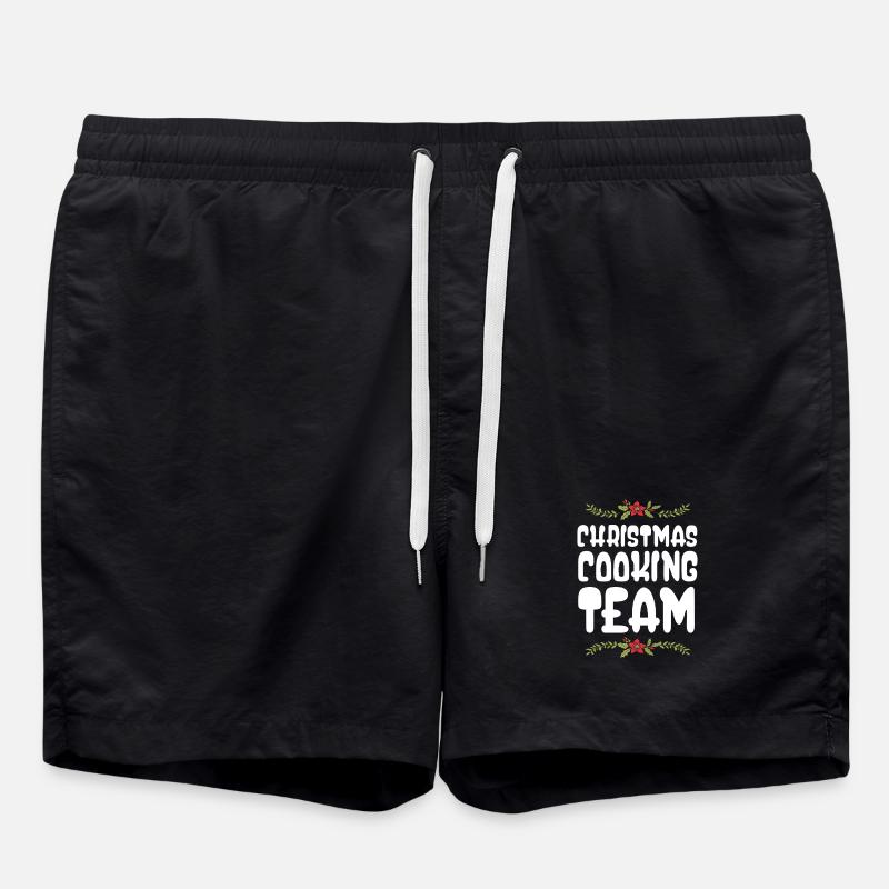 Weihnachts Kochen Backen Team - Badeshorts - Schwarz