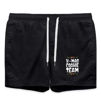 X-Mas Cookies Team - Swim Trunks - black - Front - AI Model Male 185 light (185cm)