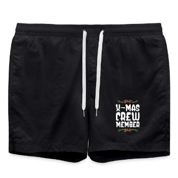 X-Mas Crew Mitglied - Badeshorts - Schwarz - Vorne - AI Model Male 185 light (185cm)