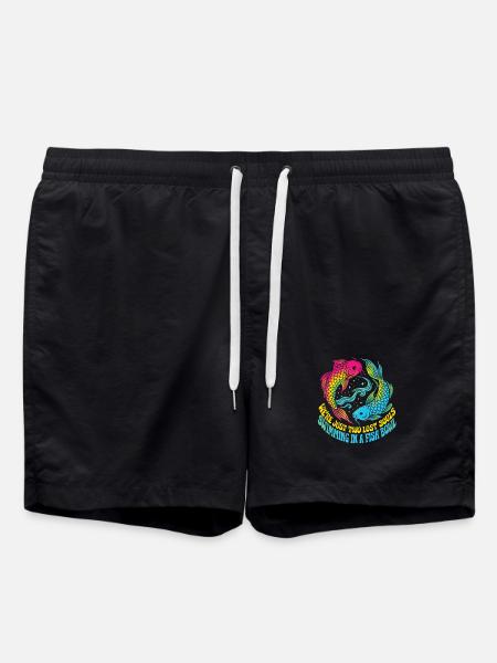 Two Lost Souls – Koi Fish Retro - Swim Trunks - black