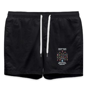 Arbre de compétences ramifié | Soins des plantes RPG Humour - Short de bain - noir - Devant - AI Model Male 185 light (185cm)
