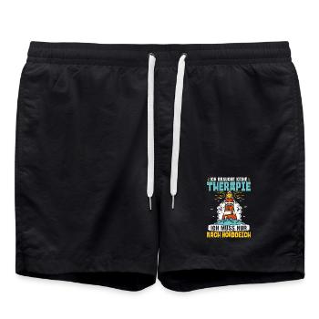 North Sea holiday NEED NO THERAPY HAS TO GO TO - Swim Trunks - black - Front - AI Model Male 185 light (185cm)