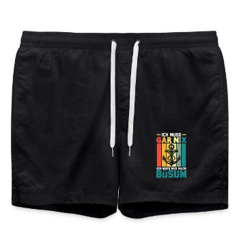 Vacances à la mer du Nord N’A PAS BESOIN D’ALLER À BÜSUM - Short de bain - noir - Devant - AI Model Male 185 light (185cm)