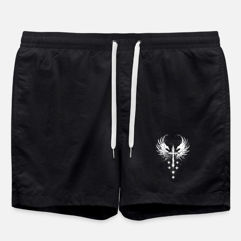 Gothique gothique Emo Croix - Short de bain - noir