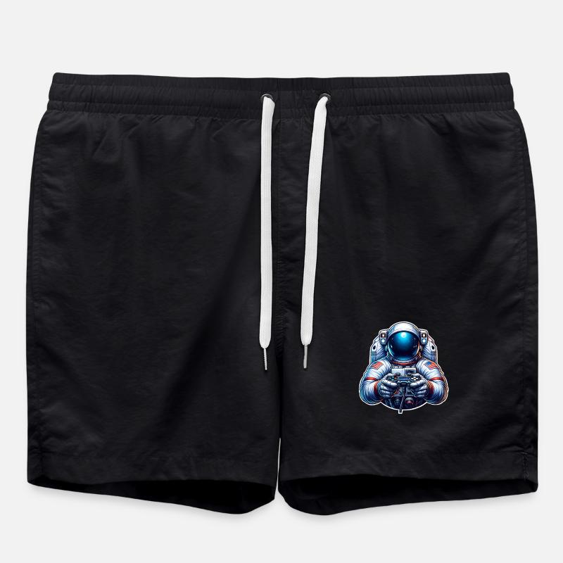 Astronaut Gaming Gamer - Swim Trunks - black