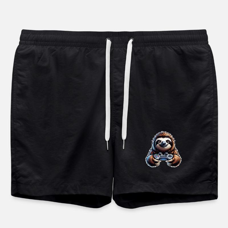 Gaming Sloth Controller - Swim Trunks - black