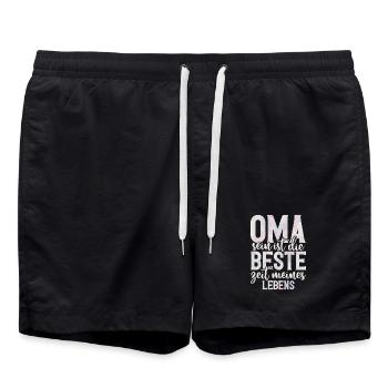 Oma Sein Ist Die Beste Zeit Meines Lebens - Badeshorts - Schwarz - Vorne - AI Model Male 185 light (185cm)