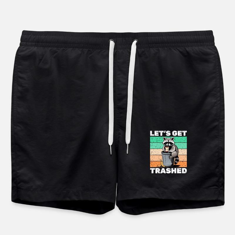 Funny Raccoon - Swim Trunks - black