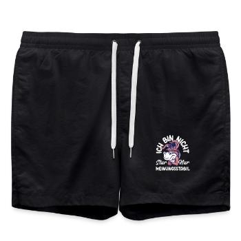 Nicht stur nur Meinungsstabil - Badeshorts - Schwarz - Vorne - AI Model Male 185 light (185cm)