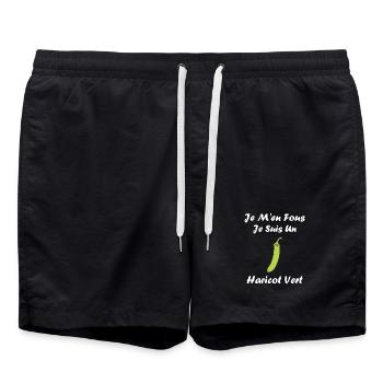 haricot vert - Short de bain - noir - Devant - AI Model Male 185 light (185cm)
