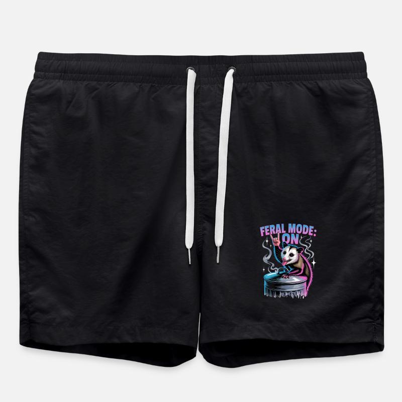 Funny Opossum - Swim Trunks - black