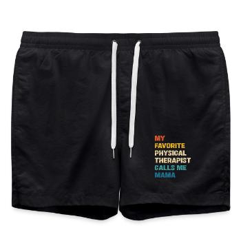Mon kinésithérapeute préféré m’appelle maman - Short de bain - noir - Devant - AI Model Male 185 light (185cm)