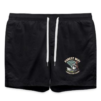 Funny Raccoon - Forest Wifi - Swim Trunks - black - Front - AI Model Male 185 light (185cm)