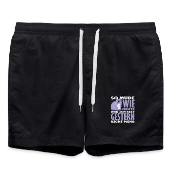 Aussi fatigué qu’aujourd’hui dicton de chat - Short de bain - noir - Devant - AI Model Male 185 light (185cm)